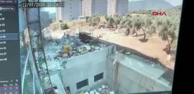 Aydın'da &ccedil;alıştığı inşaatta iskeleden d&uuml;şt&uuml; feci anlar kameralara yansıdı