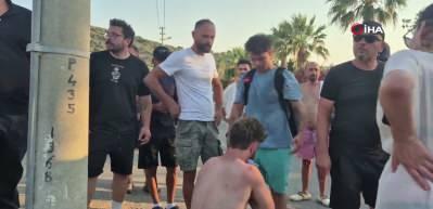 Bodrum'da market &ccedil;alışanlarıyla dizi seti g&ouml;revlileri arasında kavga &ccedil;ıktı! 1 kişi yaralandı