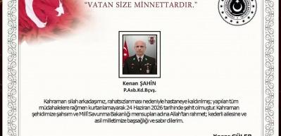 Harekat b&ouml;lgesinden acı haber geldi: 1 askerimiz şehit oldu!