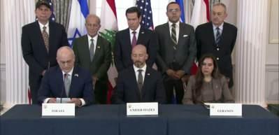 Washington&rsquo;da İsrail ve L&uuml;bnan arasında tarihi imzalar atıldı!