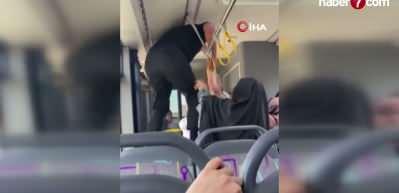 Adıyaman'da otob&uuml;ste tekmeli, yumruklu kavga kamerada