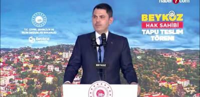 Bakan Kurum'dan Beykoz'da tapu ve konut indirimi m&uuml;jdesi