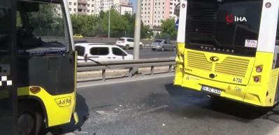 Beylikd&uuml;z&uuml;'nde 2 İETT &Ouml;zel Halk Otob&uuml;s&uuml; &ccedil;arpıştı: 2 yaralı