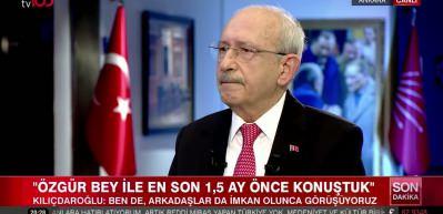 Kemal Kılı&ccedil;daroğlu'ndan &Ouml;zg&uuml;r &Ouml;zel'e &ccedil;ağrı: Partiden ayrılmasın