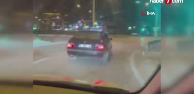 Drift atarken kazadan kıl payı kurtuldu