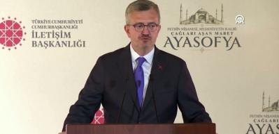 İletişim Başkanı Duran, "Fethin Nişanesi, Medeniyetin Kalbi: &Ccedil;ağları Aşan Mabet Ayasofya" programında konuştu