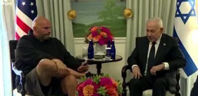 ABD'li senat&ouml;r John Fetterman g&ouml;r&uuml;şmede Netanyahu'nun y&uuml;z&uuml;ne bile bakmadı