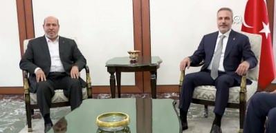 Bakan Fidan, Hamas Siyasi B&uuml;ro Başkanı Hayye ve beraberindeki heyeti kabul etti