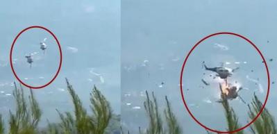 Yunanistan'da helikopterler &ccedil;arpıştı