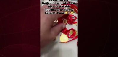 D&uuml;ğ&uuml;nde altın yerine 5 lira takıldı
