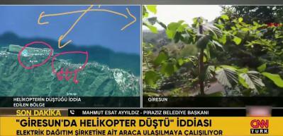 Giresun'da "helikopter d&uuml;şt&uuml;" iddiası