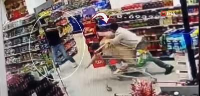 Ankara&rsquo;da markette silahlı kavga g&uuml;venlik kameralarına yansıdı