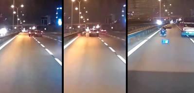 İstanbul'da trafik ter&ouml;r&uuml; kamerada: Otomobilin &ccedil;arptığı motosikletliler koşarak ka&ccedil;tı!