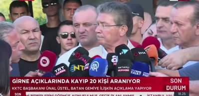 KKTC Başbakanı &Uuml;stel, bir kişinin daha cenazesine ulaşıldığını a&ccedil;ıkladı