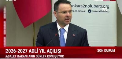 Bakan Akın G&uuml;rlek 2026-2027 Adli Yıl A&ccedil;ılış Programı'nda konuştu