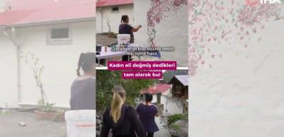 Eski duvarlar onun fır&ccedil;asıyla yeniden hayat buluyor! K&ouml;y&uuml; rengarenk &ccedil;i&ccedil;eklerle s&uuml;sl&uuml;yor 