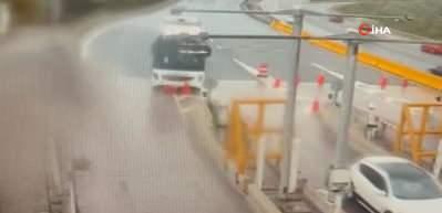 Kuzey Marmara Otoyolu'ndaki kaza anı kamerada