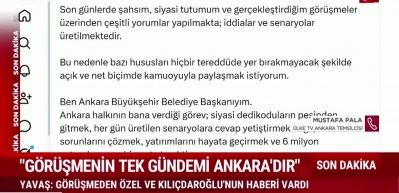 Mansur Yavaş: G&ouml;r&uuml;şmenin tek g&uuml;ndemi Ankara'ydı