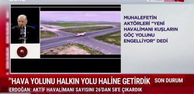 Cumhurbaşkanı Erdoğan muhalefetin havalimanı eleştirisine rekorlarla cevap verdi