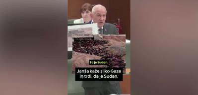 İsrail&rsquo;i aklamaya &ccedil;alışan Slovenya Başbakanı Jansa, Gazze&rsquo;de &ccedil;ekilen fotoğrafı Sudan zannetti