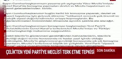 &Ouml;mer &Ccedil;elik'ten Yeni Parti'ye tepki!