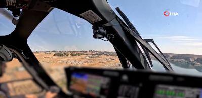 G&Ouml;KBEY'in g&ouml;z&uuml;nden kadim şehir: Fırat Nehri &uuml;zerindeki s&uuml;z&uuml;l&uuml;ş&uuml; kokpit kamerasında