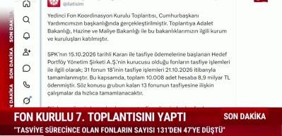 Fon tasfiyelerinde 49,7 milyar lira &ouml;deme yapıldı: 84 fonun tasfiyesi tamamlandı