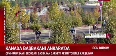 Kanada Başbakanı Ankara'da! Başkan Erdoğan karşıladı