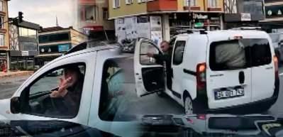 &Uuml;mraniye'de kaynak yapan s&uuml;r&uuml;c&uuml; tehditler savurdu trafiği alt&uuml;st etti