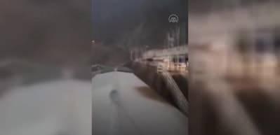 Yusufeli Barajı şantiyesini sel vurdu