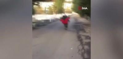 Motosikletli magandaların tek teker kazaları kamerada