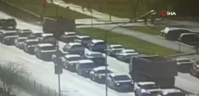 Rusya'da freni boşalan kamyon 8 aracı ezdi: 5 yaralı