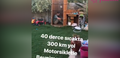 Alp Kırşan sıcak havaya dayanamadı...
