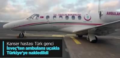 Ambulans u&ccedil;ak bu kez İsve&ccedil;&rsquo;teki kanser hastası Emre Patat i&ccedil;in havalandı