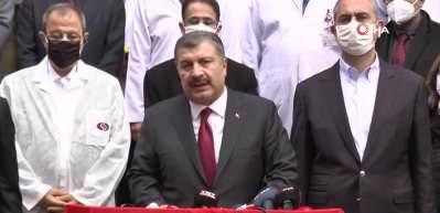 Bakan Koca ve Bakan Gül yangının çıktığı hastanede inceleme yaptı