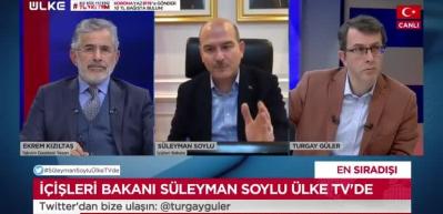 Bakan Soylu'dan &Uuml;lke TV'de son dakika a&ccedil;ıklamalar