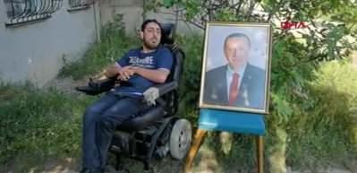 Bedensel engelli Emir'in Erdoğan'la g&ouml;r&uuml;şme hayali ger&ccedil;ek oldu
