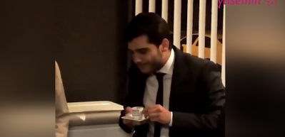 Berkay Hardal'ın gelin kahvesini i&ccedil;tiği an!