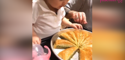 Berkay'ın kızının baklava yeme heyecanı
