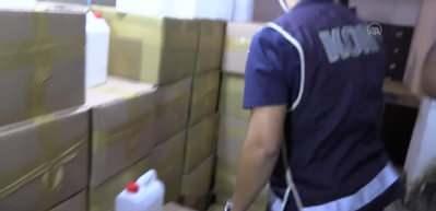Bir depoda yaklaşık 5 ton etil alkol ele ge&ccedil;irildi
