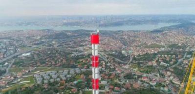 &Ccedil;amlıca Kulesi&rsquo;nde anten y&uuml;kselmeye başladı
