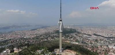 &Ccedil;amlıca TV kulesinin son hali havadan g&ouml;r&uuml;nt&uuml;lendi