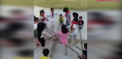 &Ccedil;inli &ccedil;ocukların disiplinli sokak oyunları 