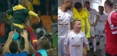 &Ccedil;ocukların &uuml;nl&uuml; futbolcularla karşılaştığı o anlar