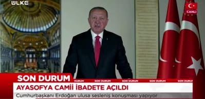 Başkan Erdoğan: Ayasofya'da ilk namaz 24 Temmuz'da
