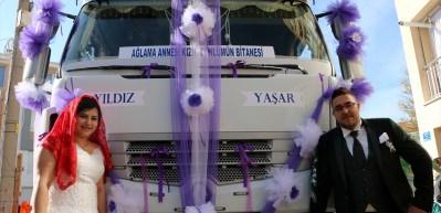 Damat gelini almaya tırla gitti 