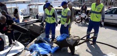 Denizden 8 ton atık malzeme &ccedil;ıktı