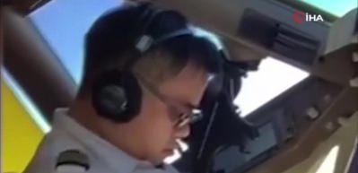  Dev yolcu u&ccedil;ağının pilotu u&ccedil;uş sırasında uyuyakaldı