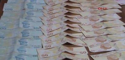  Dilencinin &ccedil;antasından 6 bin 745 lira &ccedil;ıktı