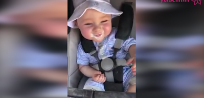 Dondurma yerken g&uuml;lme krizine giren bebek